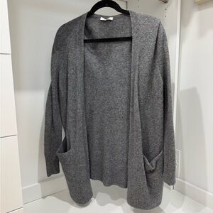 Madewell Grey Cozy Walker Open-Front Cardigan with Front Pockets